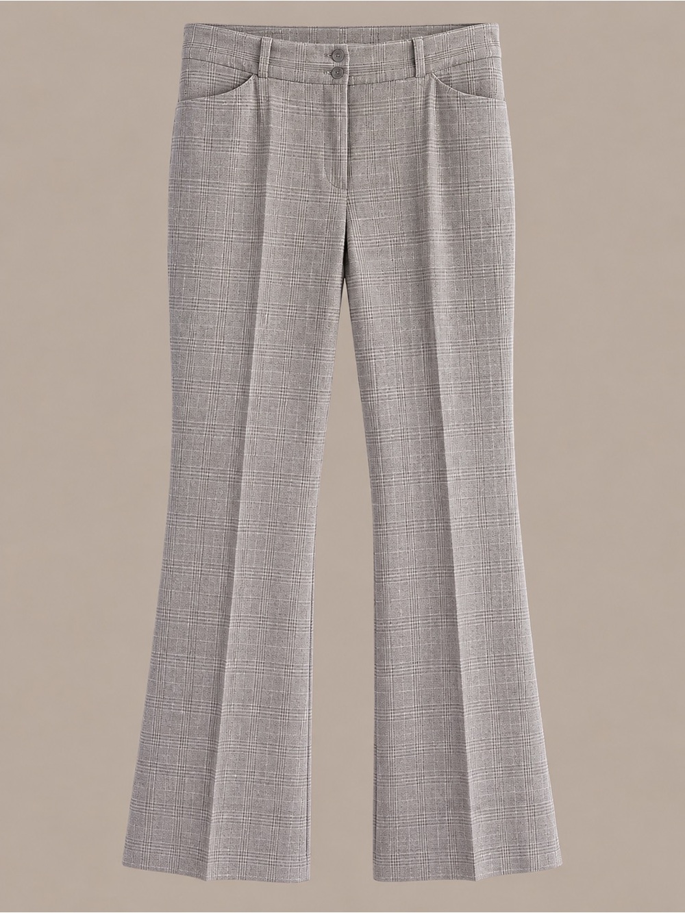 The Limited Gray Plaid Boot-Cut Trousers